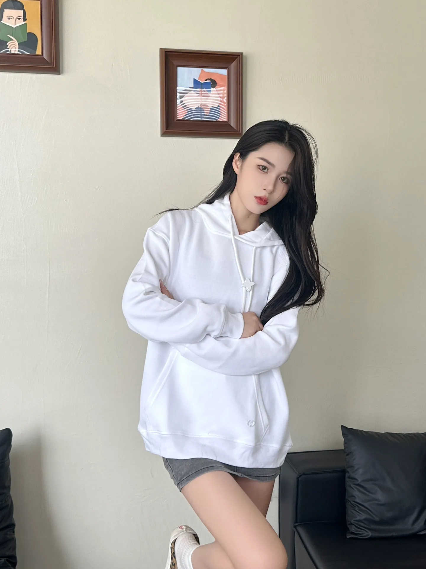 Louis Vuitton/Louis Vuitton hardware floral hooded sweatshirt